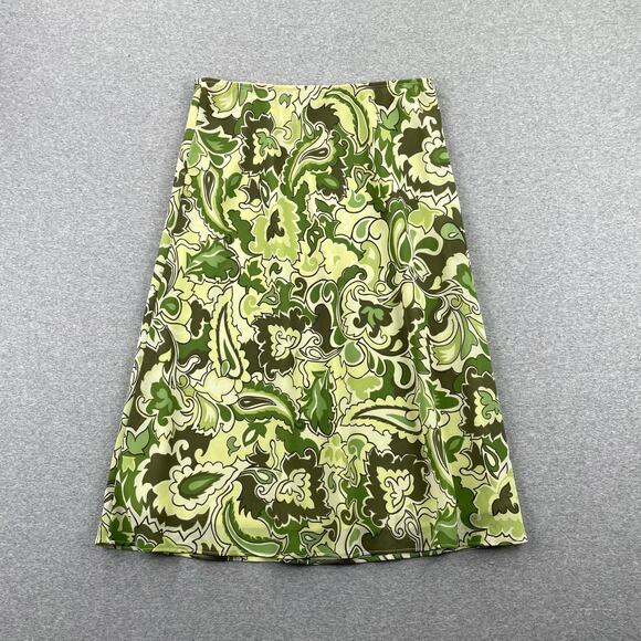 Y2K Paisley Fairy Grunge Midi Skirt Size S Green Boho Hippie Pull-On VTG Cottage - Picture 2 of 10